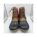 Simply Southern  red black buffalo check plaid duck boots rain snow  10 Photo 1