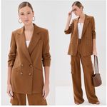 Veronica Beard NEW  Rupert Blazer Womens 10 Whisky Brown Double Breasted Photo 1