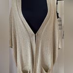 Lilly Pulitzer  Women’s Medium Gold Metallic Open Cardigan Photo 2
