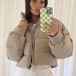 Princess Polly Beige Puffer Jacket Photo 0