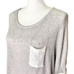 Women’s Key To My Heart gray white color block sweater Size L Photo 1