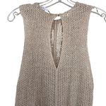 ZARA Beige Crochet Macrame Open Knit Long Sleeveless Maxi Coverup Dress Size S Photo 3