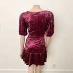 Rachel Parcell [] Maroon Floral Velvet Puff Sleeve Ruffle Mini Dress NWT Size 10 Photo 3