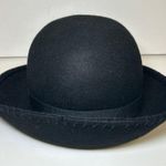 Vintage Classic Black Wool Hat Bowler Hat Made in Italy Hat Unisex Photo 5