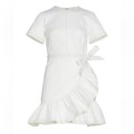 Cinq a Sept ~ Size 4~ White Denim Josi Ruffled Mini Dress ~ $395 Photo 2
