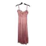 AQUA  Womens Dress Size S‎ Pink Tiered Ruffle Strap Sleeveless Maxi Casual Photo 1