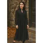 Who What Wear Dark Fairy Whimsigoth Dotted Sheer Belted Midi Dress XS Black Academia Retro Photo 1