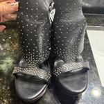 Juicy Couture  Wooden Wedge Studded Leather Sandals Photo 1