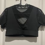 black mesh crop tee sport bra Photo 3