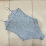 Wild Fable Grey Spaghetti Straps Bodysuit Photo 3