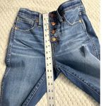 Madewell  Skinny Jeans 26 Blue Denim  High Rise Cropped Cotton Distressed Raw Hem Photo 7