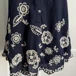 Anthropologie Moulinette Soeurs • Navy White Collared Embroidered Tank Top Photo 7
