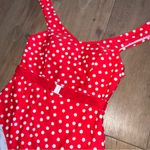 Cupshe NWT Red Polka Dot Belted One-Piece Swimsuit Retro Pinup M Photo 3