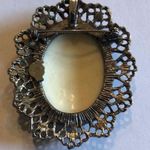 Vintage Silver Tone Praying Hands Sugar Coated Brooch Shoulder Pin Pendant Photo 4