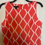 ALYX Women's Clolorful Coral White Diamond Print Sleeveless Dress Size 18 Orange Photo 3