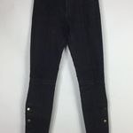 7 For All Mankind  7FAM Wax Coated Moto Jeans Button Up Ankle Size 25 Photo 4