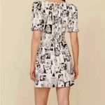 Reformation  Newsprint Mini Dress Size 4 Black And White Newspaper Comic Photo 1