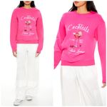 Forever 21  Pink Cocktails Graphic Fleece Crewneck Sweatshirt Women’s Large Photo 4
