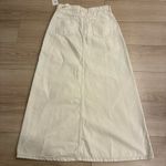 We The Free NWT  People Come As you Are Denim Maxi Skirt Ivory Size 6 Photo 9