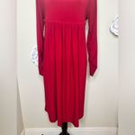 Norma Kamali Long Sleeve Red Empire Waist Babydoll Style Dress Size XL Photo 4