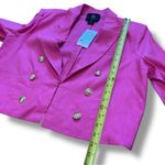 NWT House of Harlow 1960 Pink Gold Cropped Double Breasted Blazer Photo 9