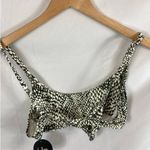 Lulus NWT  Hello Sunny Olive Green Multi Snake Print Bikini Top Size Medium Photo 2
