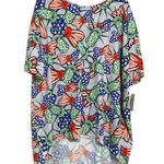 LuLaRoe  Irma Top NWT Tunic Dress Printed Patriotic 4th of July Shirt size 3XL Photo 0