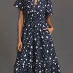 Anthropologie NWOT The Somerset Navy Star Print Maxi Dress Photo 0