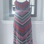 Rachel Roy Finn Metallic Striped Maxi Dress in Pink Grey, Size L New w/Tag Photo 5