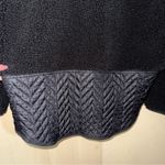 Athleta Cozy Sherpa Snap Sweatshirt Pullover Black Small‎ Quilted Cozy Fleece Photo 5