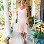 Boutique NWT  Peach‎ & Purple Tie Dye Slip Dress Medium Lacey Satin Slinky Midi Photo 12