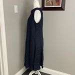 Malvin 100% Linen Sleeveless Dress Navy XL Career Business Beach Ruffle Blue Photo 3