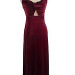 Lovely Twist Front Velvet Cutout Maxi Cabernet Size 0 New Photo 0