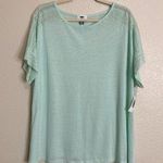 Old Navy NWT  Linen Blend Lace Sleeves Lightweight Top, Size 1X Photo 0