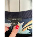 Ann Taylor navy floral short sleeve blouse sml Photo 2
