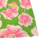 Lilly Pulitzer GREEN PINK HIBISCUS FLOWER BUTTERFLY PRINT SCALLOPED SKIRT VTG 12 Photo 2