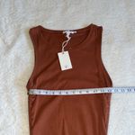 Good American  Ruched Mini Tank‎ Dress Tortoise Shell Brown Size L NWT Photo 2