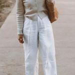 Madewell  NWT White Linen Harlow Wideleg Pants 8 Photo 2