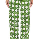 MISA Los Angeles Rita Pants in Rattan Tile Small Womens Satin Printed Trousers Photo 0