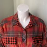 BDG  Urban Outftters Rayne Oversized Plaid Flannel Button Down Orange Small Photo 5