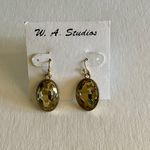 WA Studios Gold Oval Crystal Earrings Photo 0