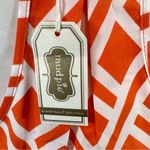 Mud Pie  orange and white geometric print vneck racerback dress size medium NWT Photo 6