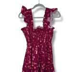 Hill House Ellie The Nap Dress Floral Square Neck Flutter Sleeve Midi Dress Purple Photo 6