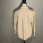 Liverpool  Women’s Tan Striped Button Down Shirt Size Medium Photo 7