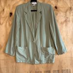 American Vintage Vintage Courtenay Sage Green Linen Blend Blazer Sz 8 Photo 0