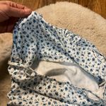 Bodycon Dress White Blue Floral Spaghetti Straps Gathered Sides Size Medium‎ Photo 7