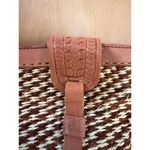 Vintage Medium Sisal & Tooled Leather Adjustable Crossbody Bag Brown Photo 5