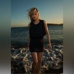 ZARA  New Black Sleeveless Draped Mini Balloon Casual Dress party Size M Photo 2