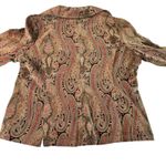 Vintage 90s Paisley Velveteen Blazer Jacket 18w Brown Pink Red Turquoise Photo 1