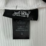 Just Polly New York Ribbed Knit Sleeveless Collared Polo Shirt Top Ivory Size S White Photo 1